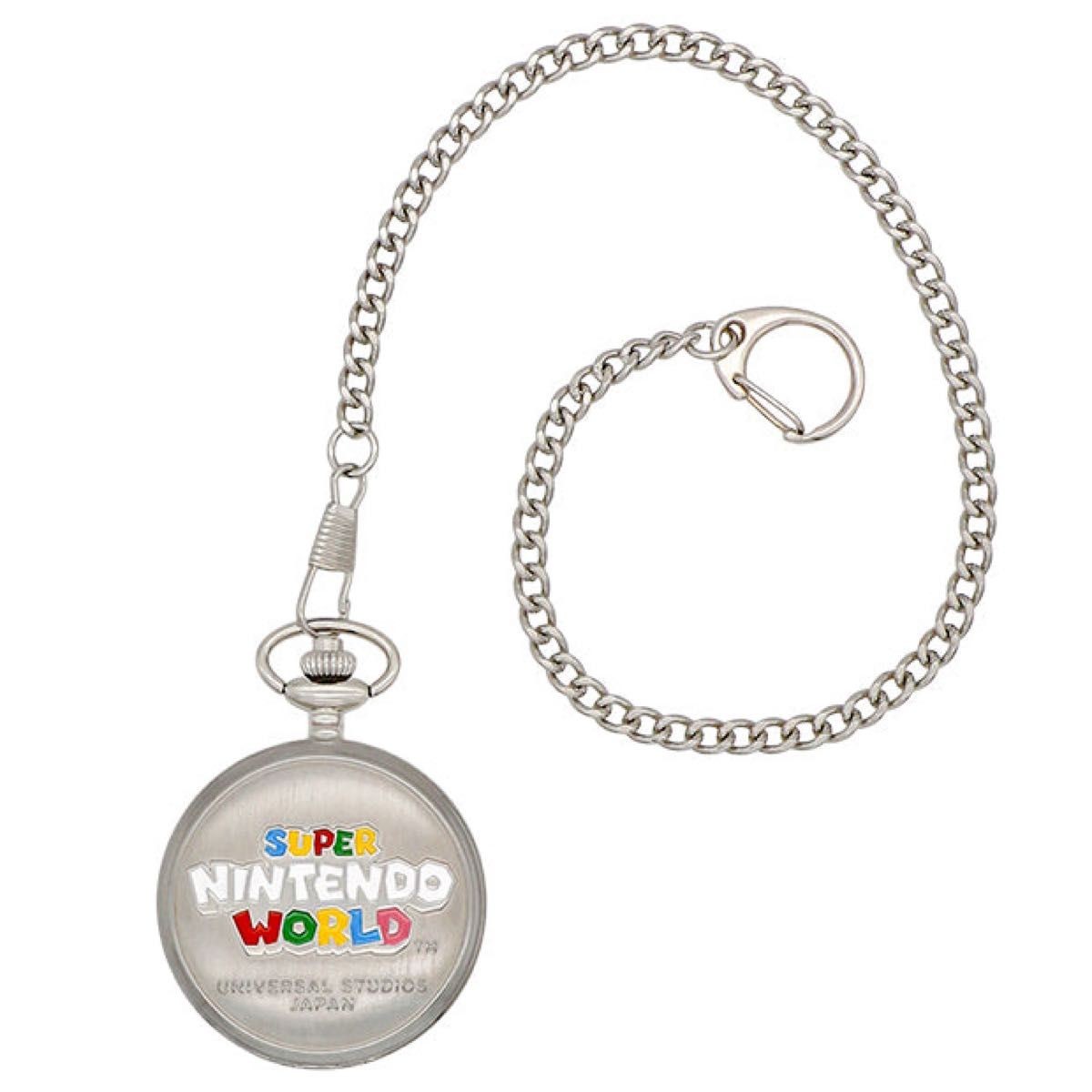 Super Nintendo World Pocket Watch Universal Studios Japan Silver Logo Design