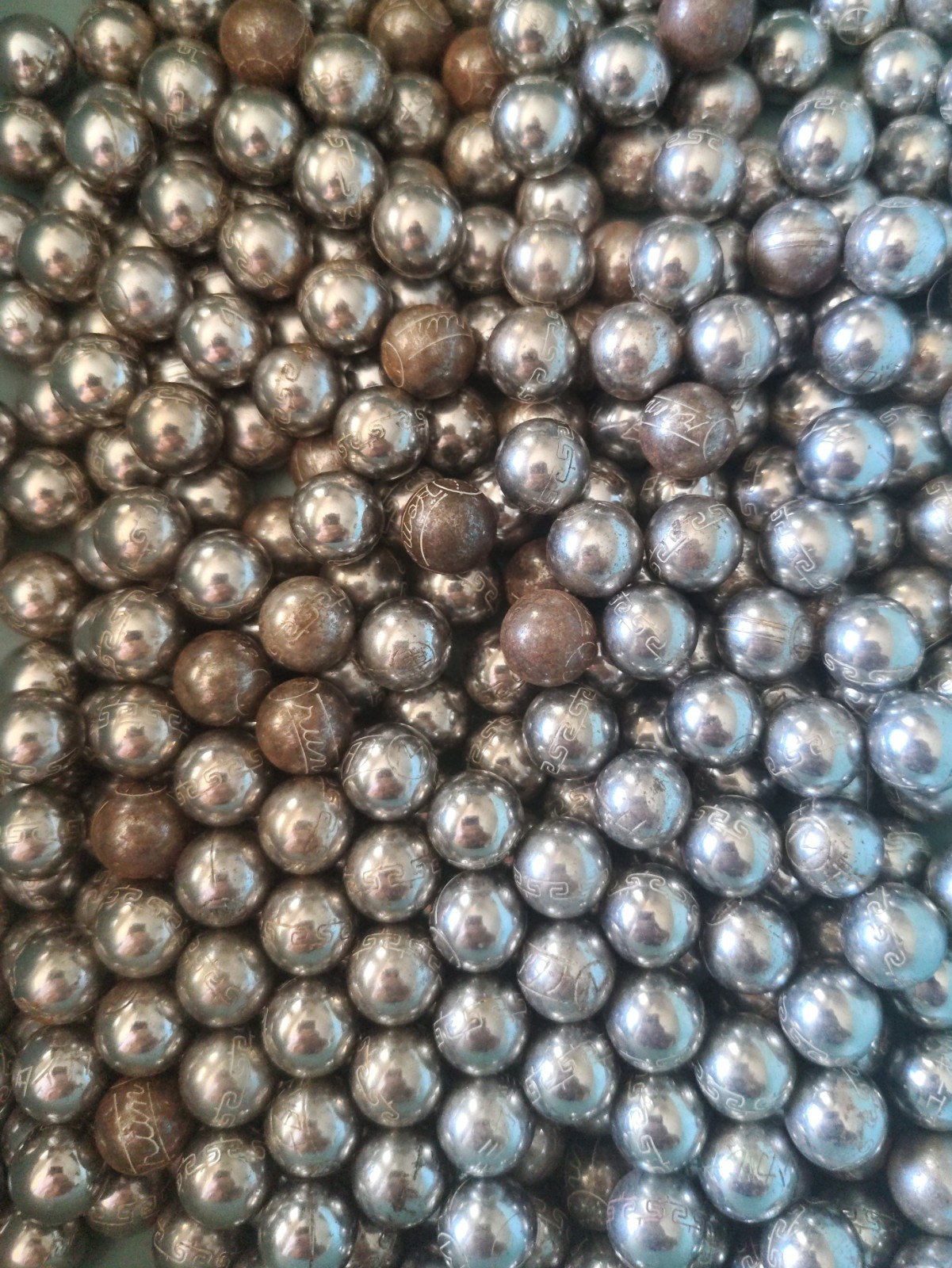 Vintage ENGRAVED PACHINKO BALLS Lot of 25 Genuine Japanese Arcade Steel XLNT 
