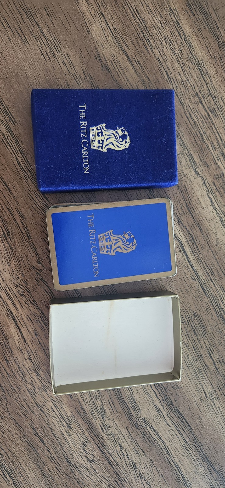 Vintage Ritz Carlton Playing Cards In Blue Velvet  Sealed In Box