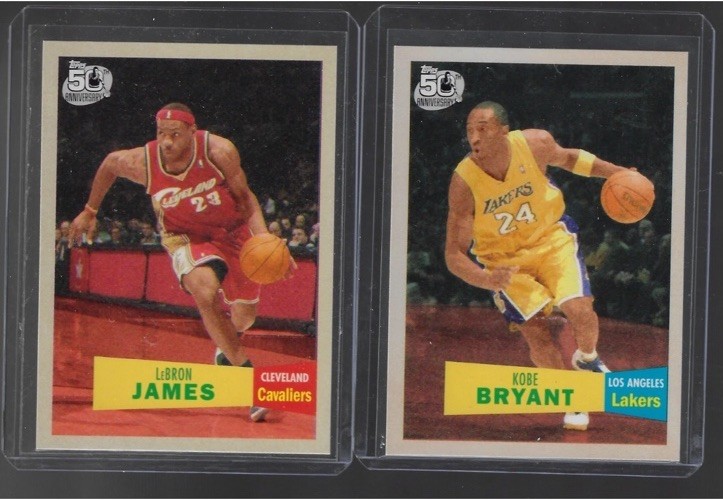 ✅Kobe Bryant & LeBron James - 2007-08 Topps Basketball 50th Anniversary 1957-58✅ ✅Kobe Bryant & LeBron James - 2007-08 Topps Basketball 50th Anniversary 1957-58✅