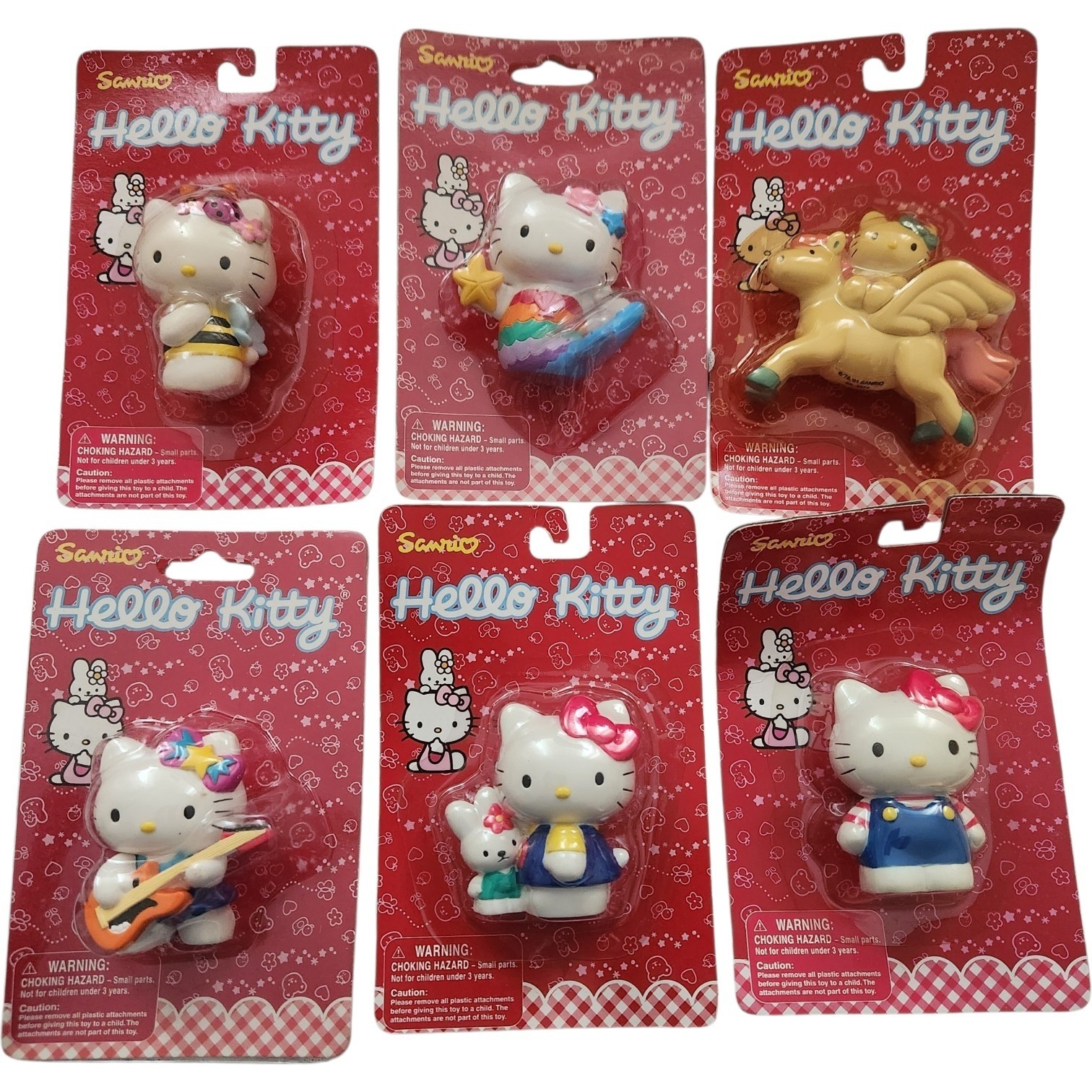 Vintage 2001 Sanrio Hello Kitty Figures Lot of 6 Sealed NIP Y2K Kawaii
