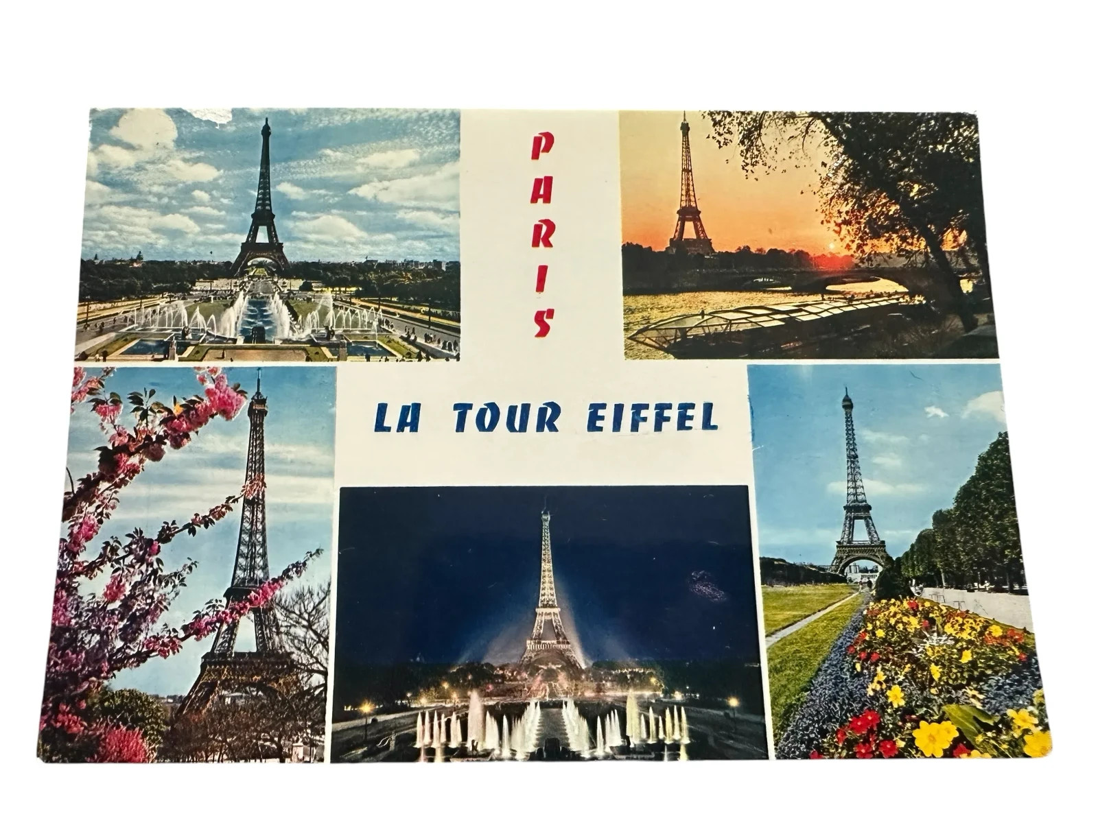 Postcard La Tour Eiffel Paris France Flowers Floral