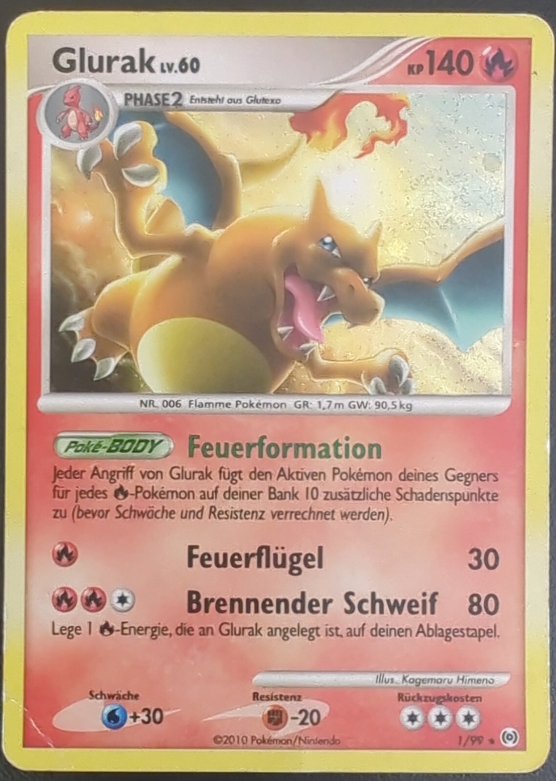 Glurak LV. 60 Holo 1/99 German VG Pokemon