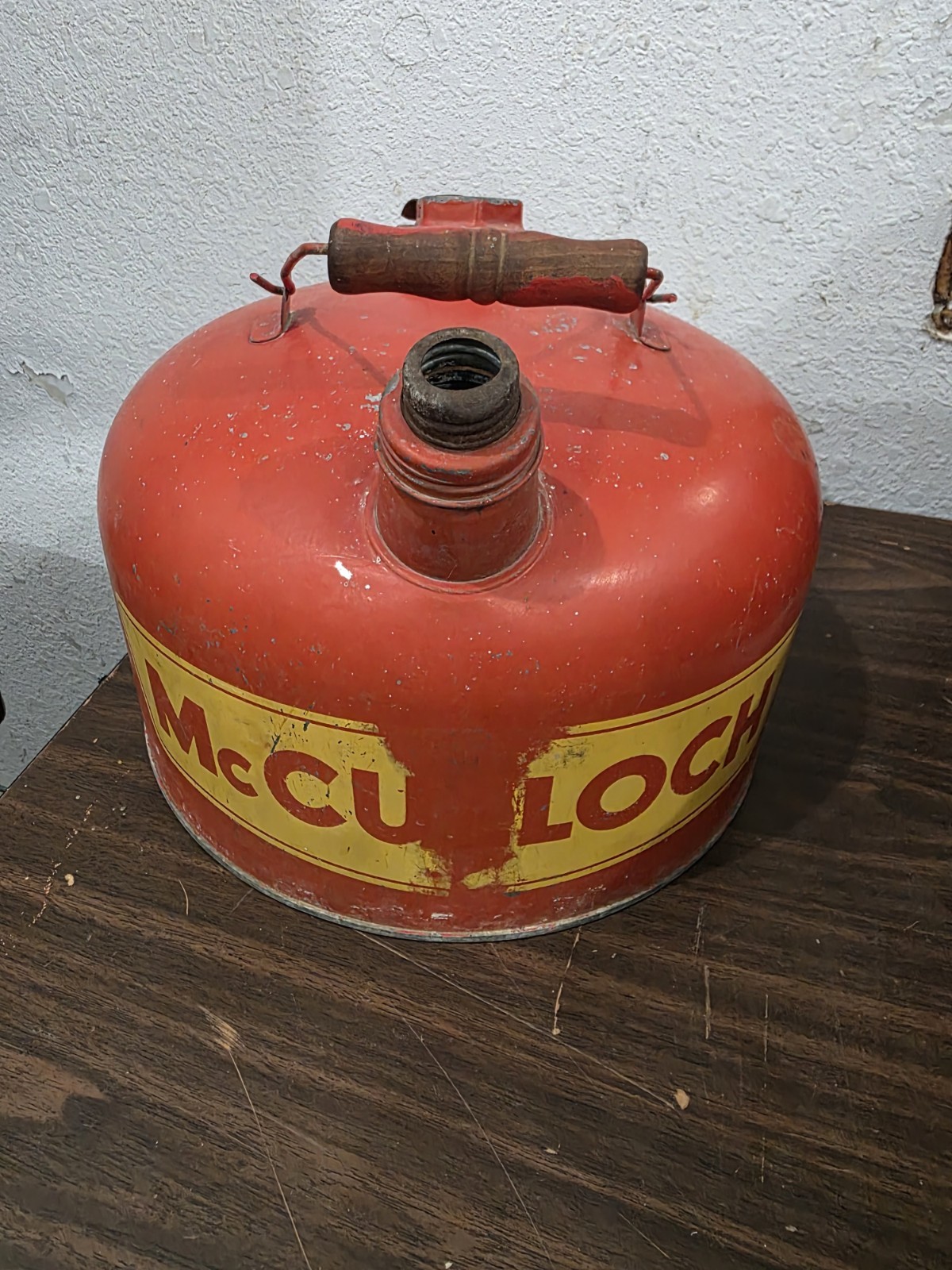 Vintage McCulloch 2.5 gallon  Gas Fuel Can Galvanized Metal 