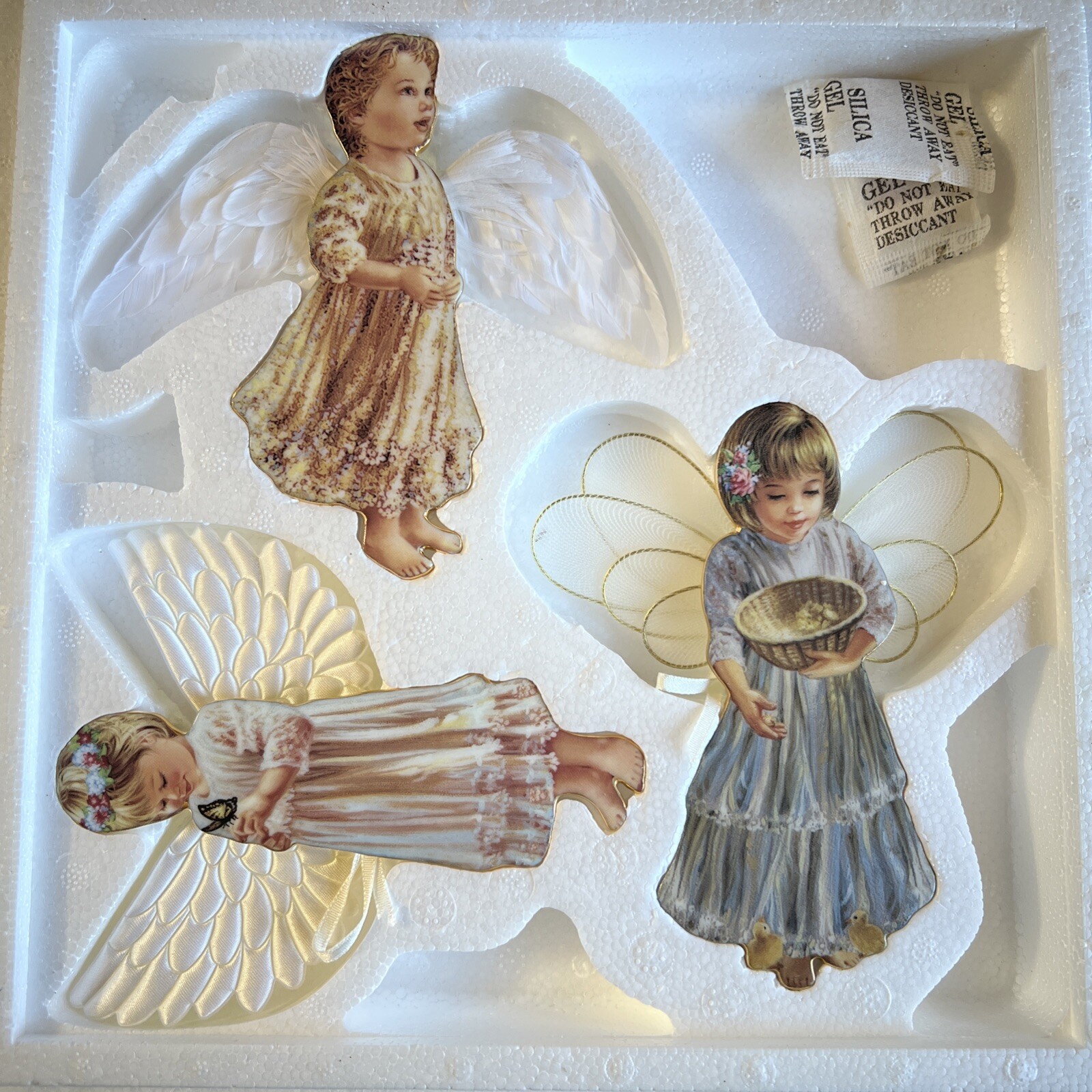 The Bradford Editions Heaven Sent Christmas 3 Ornaments Collection “2000” Angels