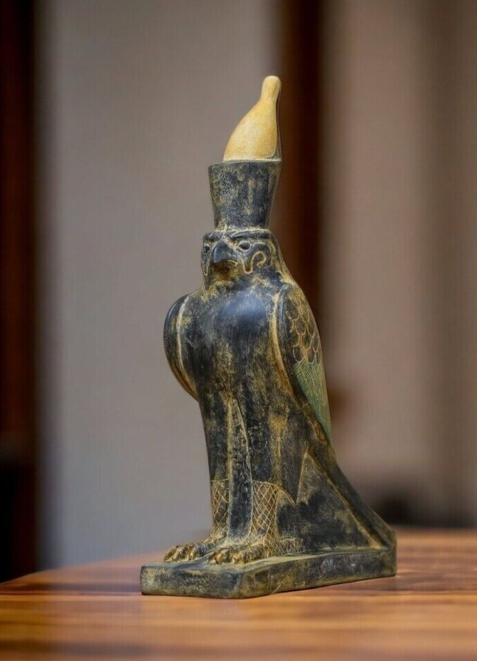 Statue of god Horus falcon bird like the original in Hatshepsut Temple