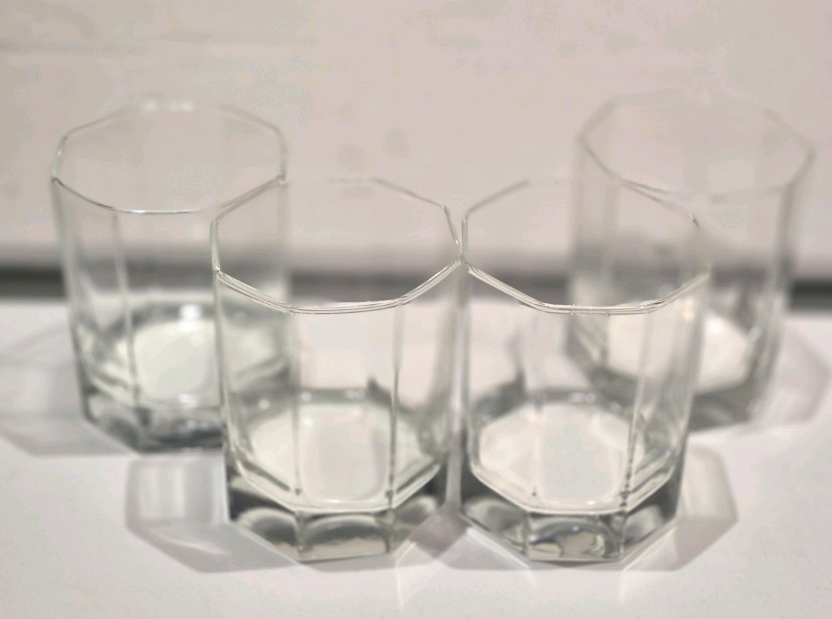 4 Cristal D'Arques - Durand Octime Clear Oblong Octagon Old Fashioned Glasses