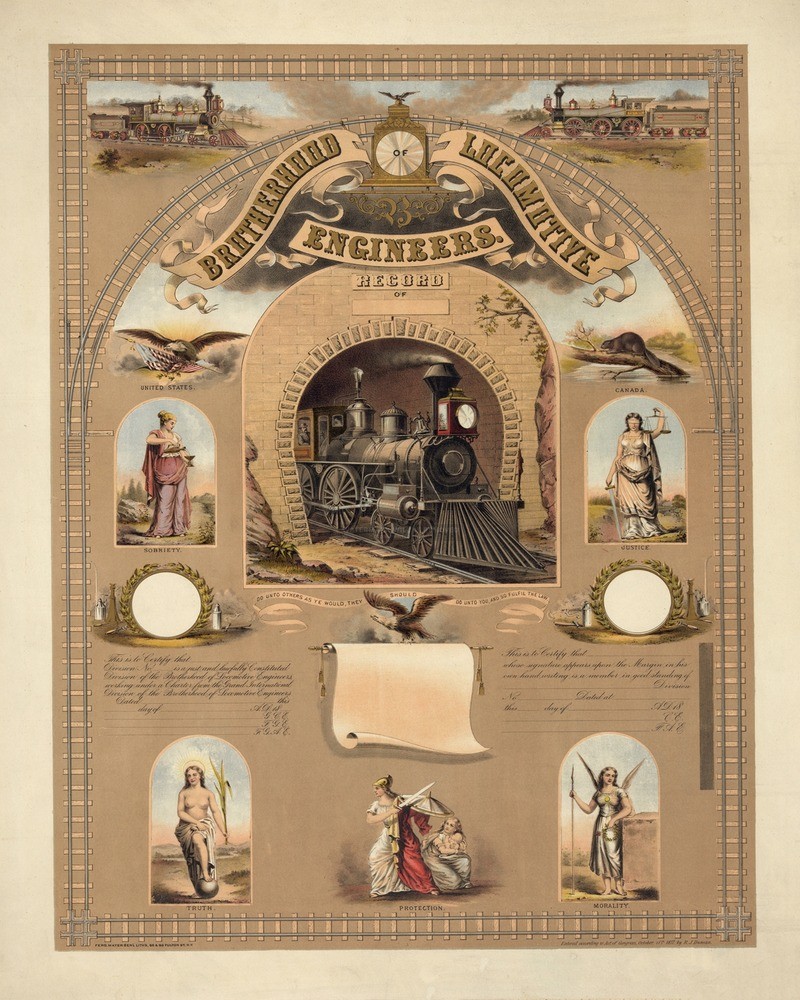 Brotherhood of Locomotive Engineers 1877 8x10 Print HT5134315