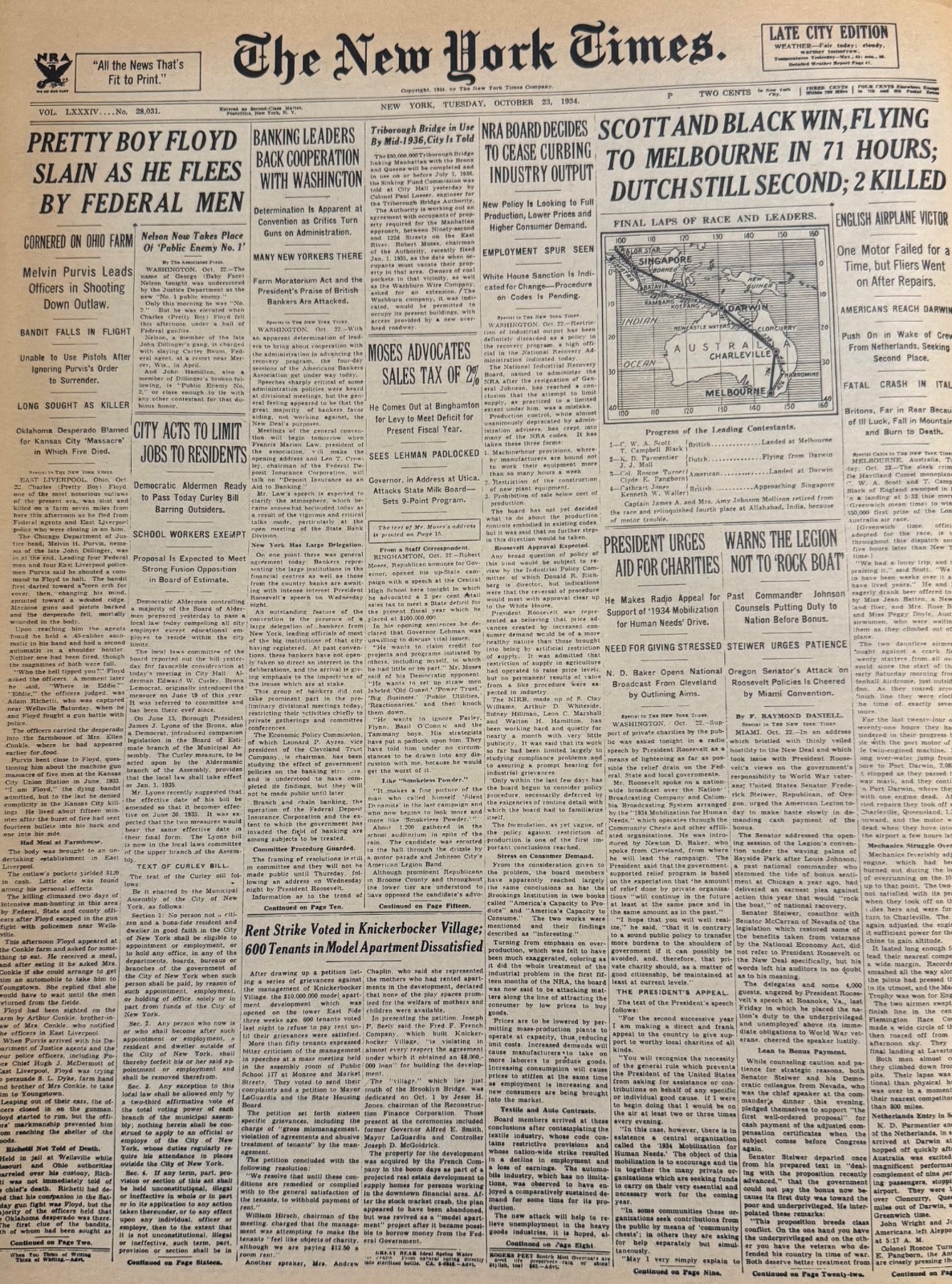 Vintage Killing of Pretty Boy Floyd NEW YORK TIMES News Article Estate Sale Find Vintage Killing of Pretty Boy Floyd NEW YORK TIMES News Article Estate Sale Find