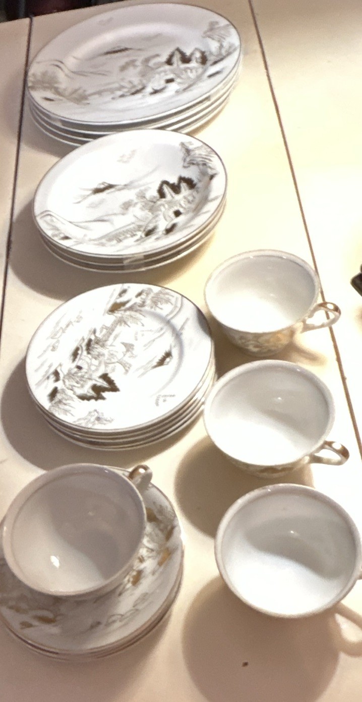 Kutani vintage hand painted dishes