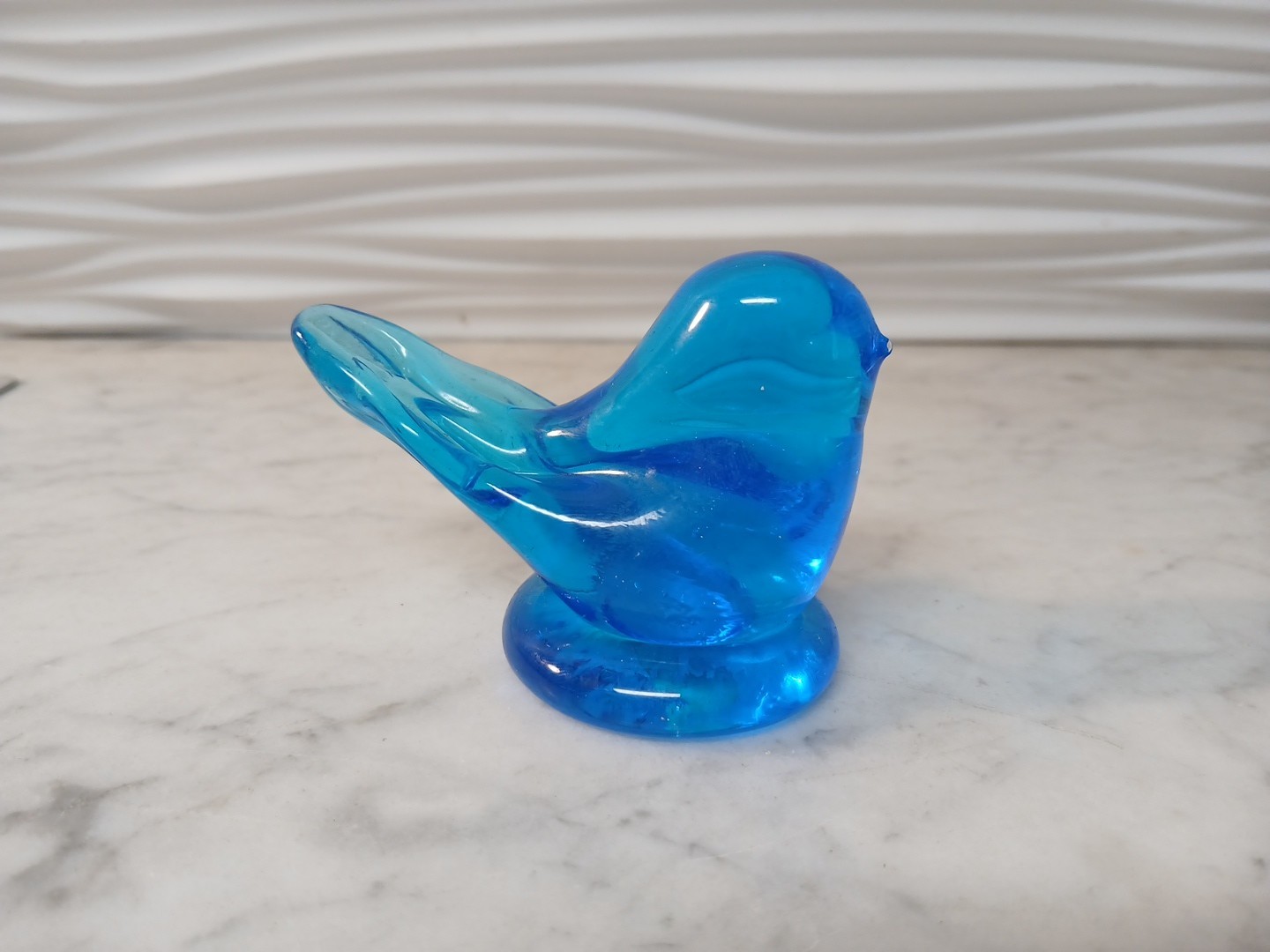 Leo Ward Vintage 1993 Artist Signed Bluebird of Happiness Glass Figurine Leo Ward Vintage 1993 Artist Signed Bluebird of Happiness Glass Figurine