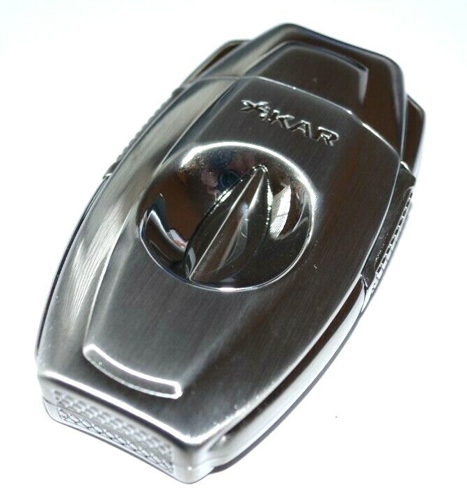 XiKAR VX2 157BC V-Cut Notch Cat Eye Cut Silver Cigar Cutter Brushed Chrome NEW