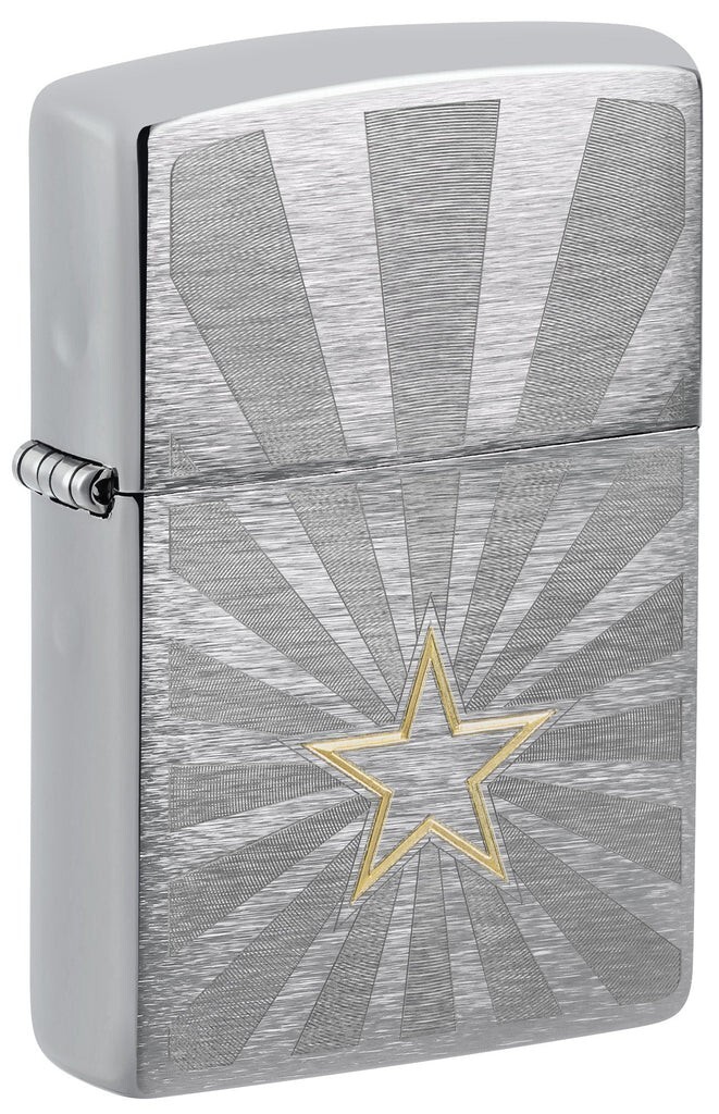 Zippo Star Design Brushed Chrome 48657
