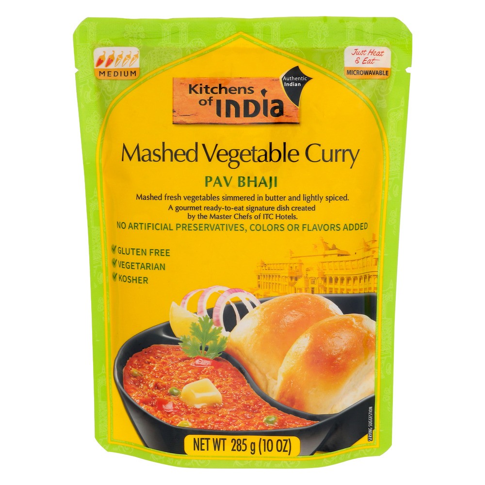 KITCHENS OF INDIA ENTRE RTE PAV BAHJI CURRY 10 OZ