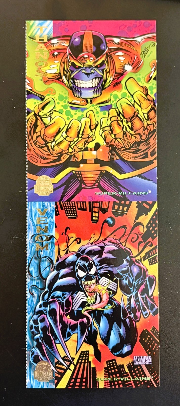 1994 Wizard - Marvel Universe Promo Uncut Card Pair - Thanos / Venom