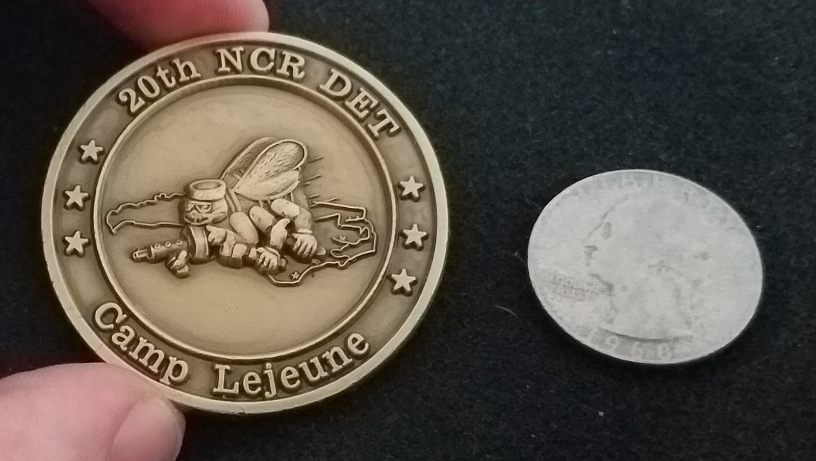 VINTAGE 20th Naval Mobile Construction Regiment Lejeune Seabees Challenge Coin