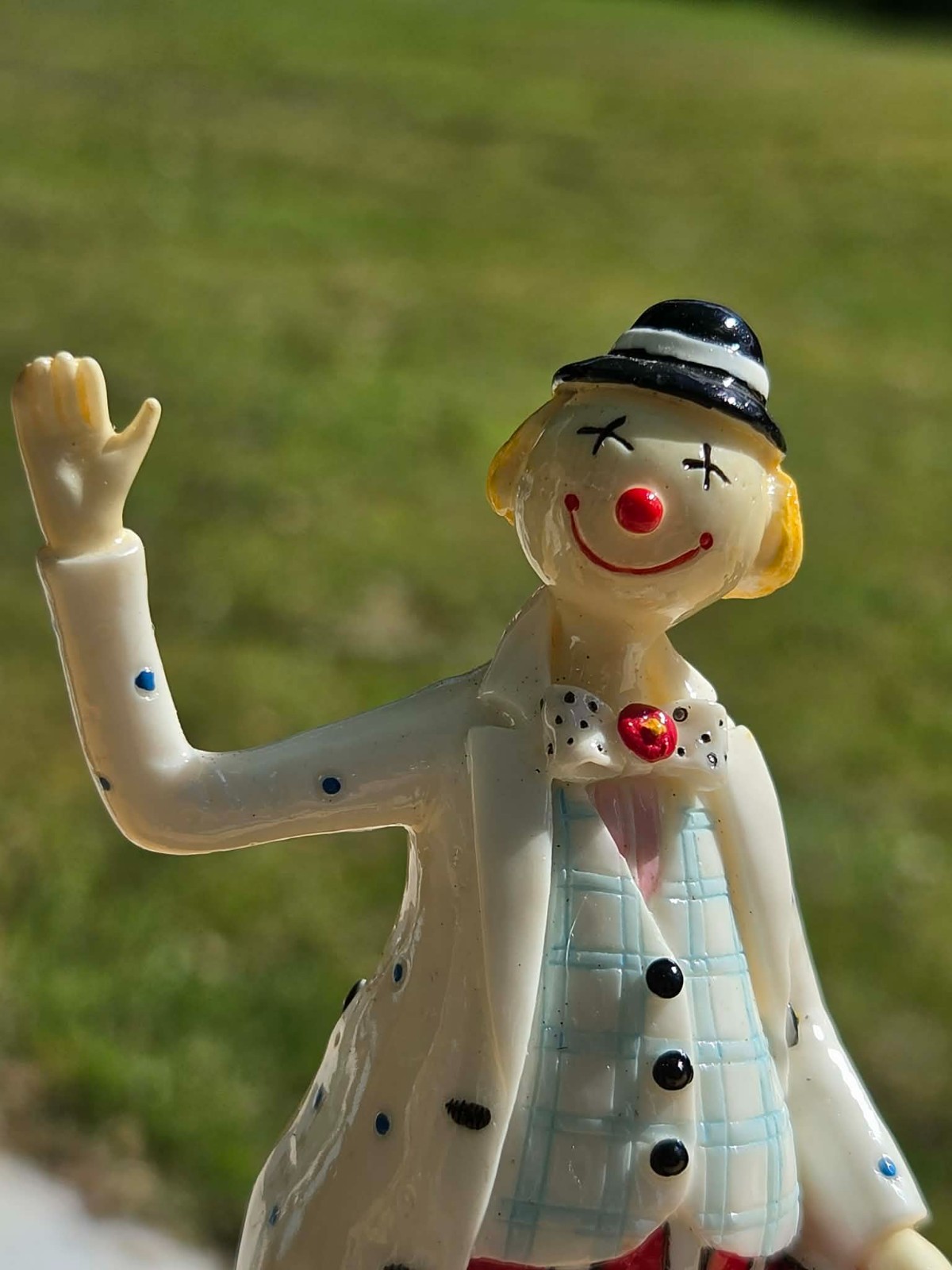 Vintage Herco Clown Smiling & Waving to the Crowd Riding Unicycle Figurine 4.5