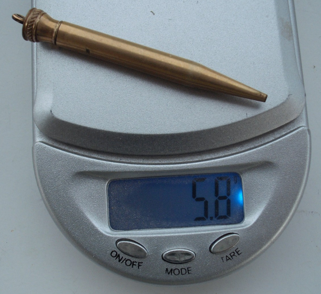 Antique 1920's 14KT Gold Filled Miniature Mechanical Pencil marked EHCO Antique 1920's 14KT Gold Filled Miniature Mechanical Pencil marked EHCO