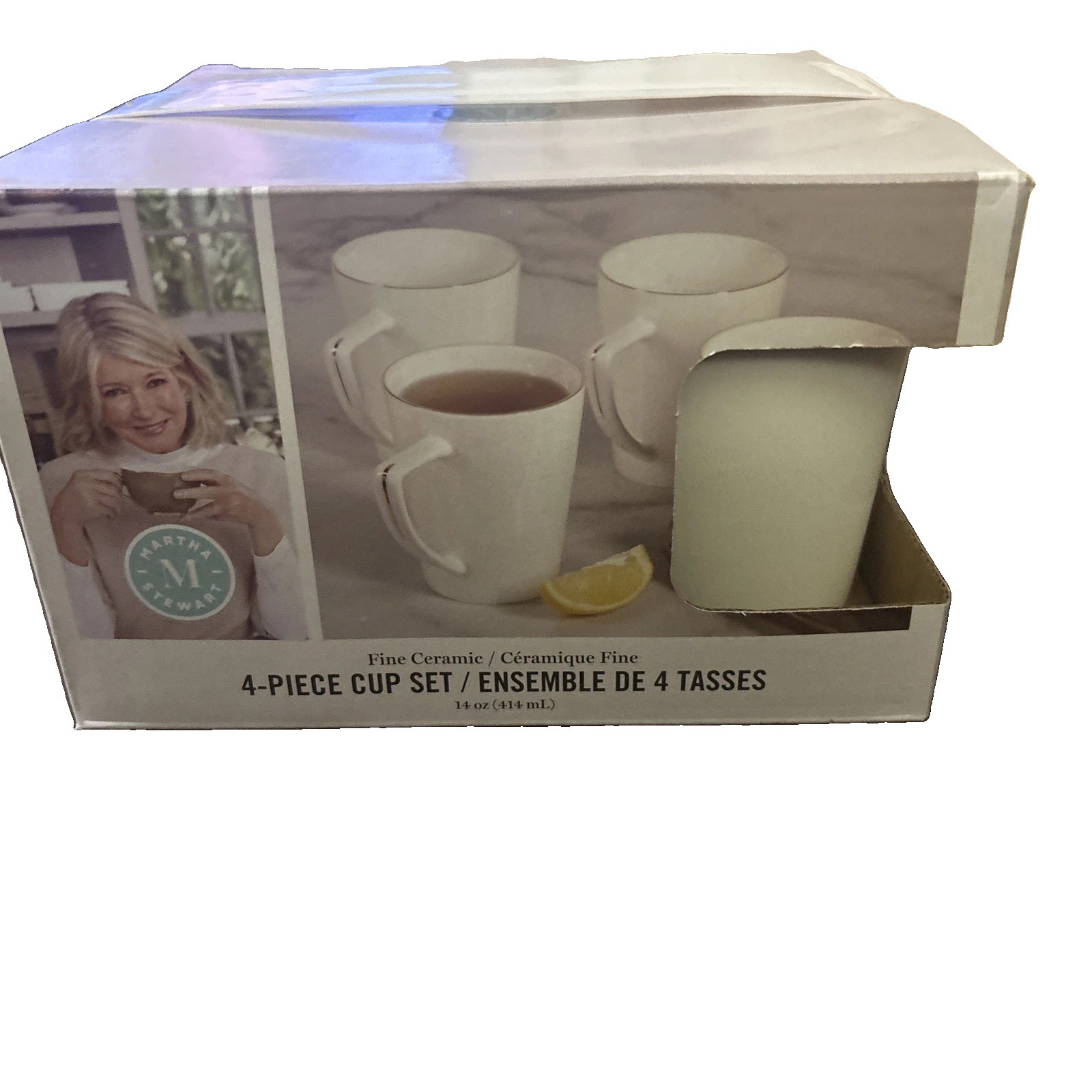 4 pc Martha Stewart White w/ Gold Tone Accent 4 4 pc Martha Stewart White w/ Gold Tone Accent 4