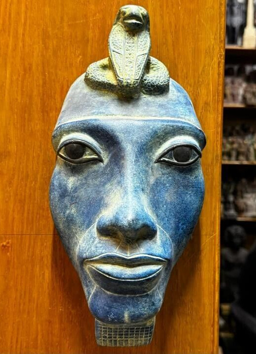 RARE ANCIENT EGYPTIAN ANTIQUES King Akhenaten Mask Large Hang On Wall Egypt BC