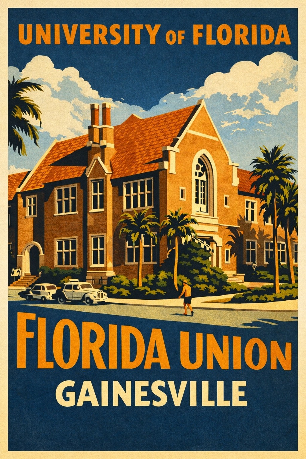 🏛️ University of Florida Gainesville Retro Poster - 16x24” - Premium 💎 Art