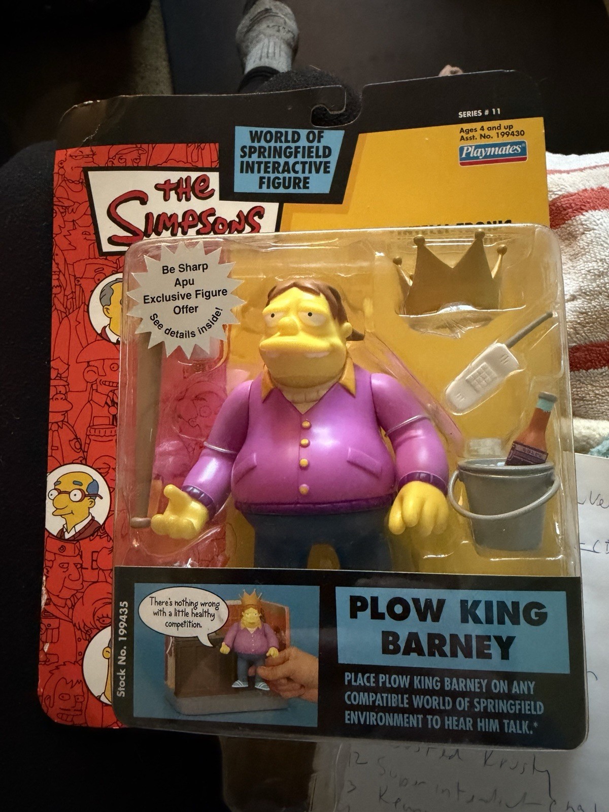 Playmates The Simpsons World of Springfield Plow King Barney Interactive Figure