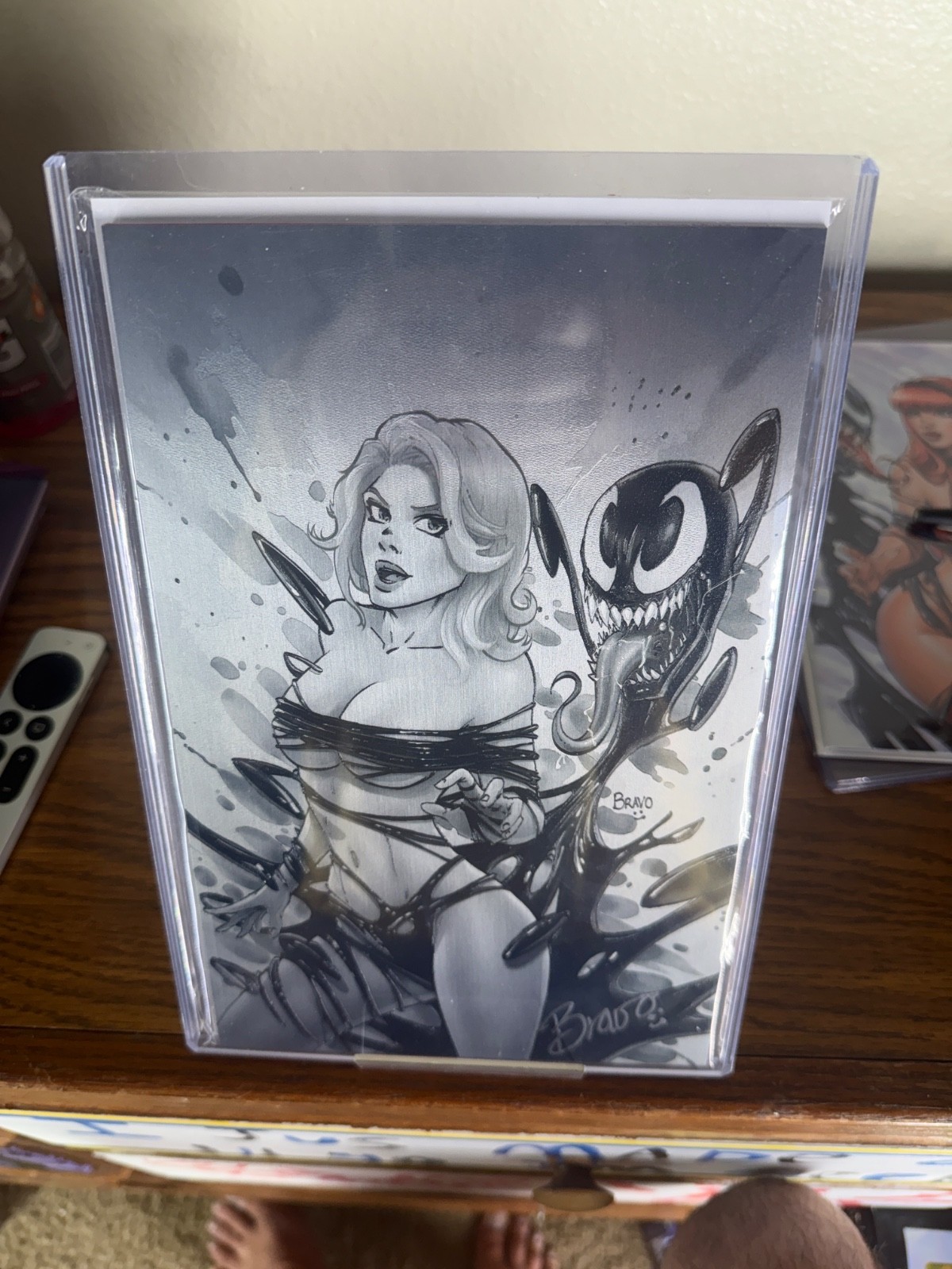 Venom Gwen (?) Textured Metal 1 of 5 Black & White Signed w COA