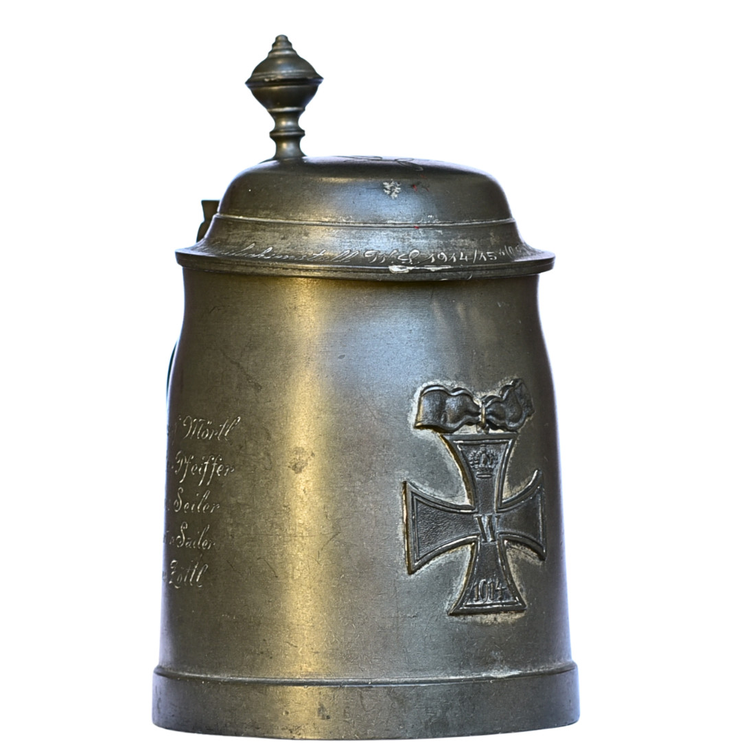 Pewter German Regimental Beer Stein 1914/15 | WW1 Era