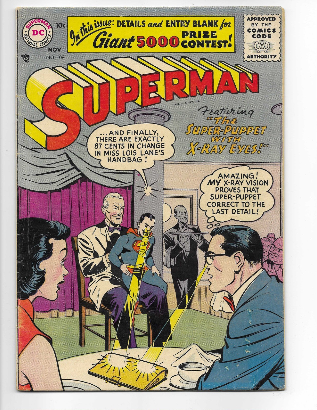 Superman 109 1956 Marvel Comics VG+ 4.5 Lois Lane Perry White