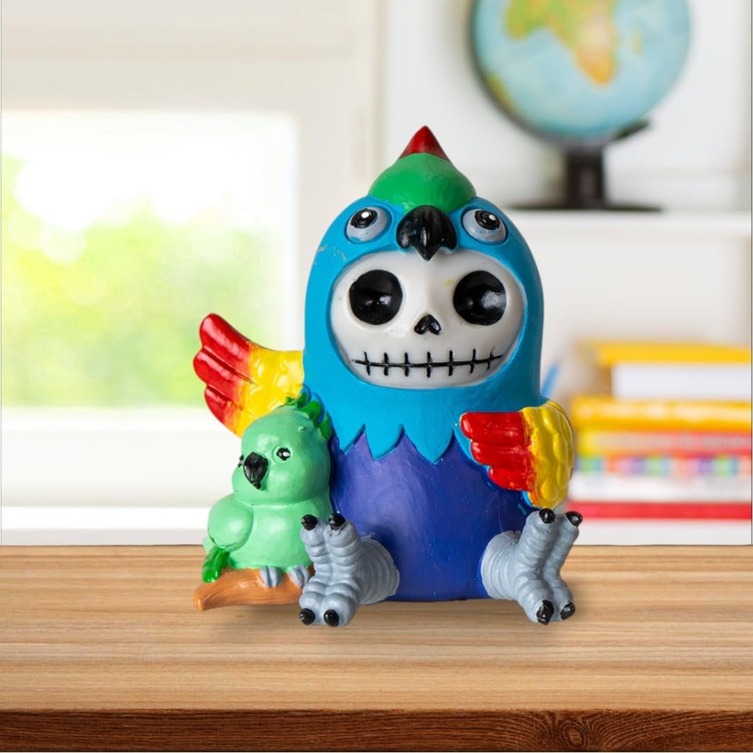 Pacific Giftware Polly Furrybones Collectible Figurine Colorful Parrot Costume