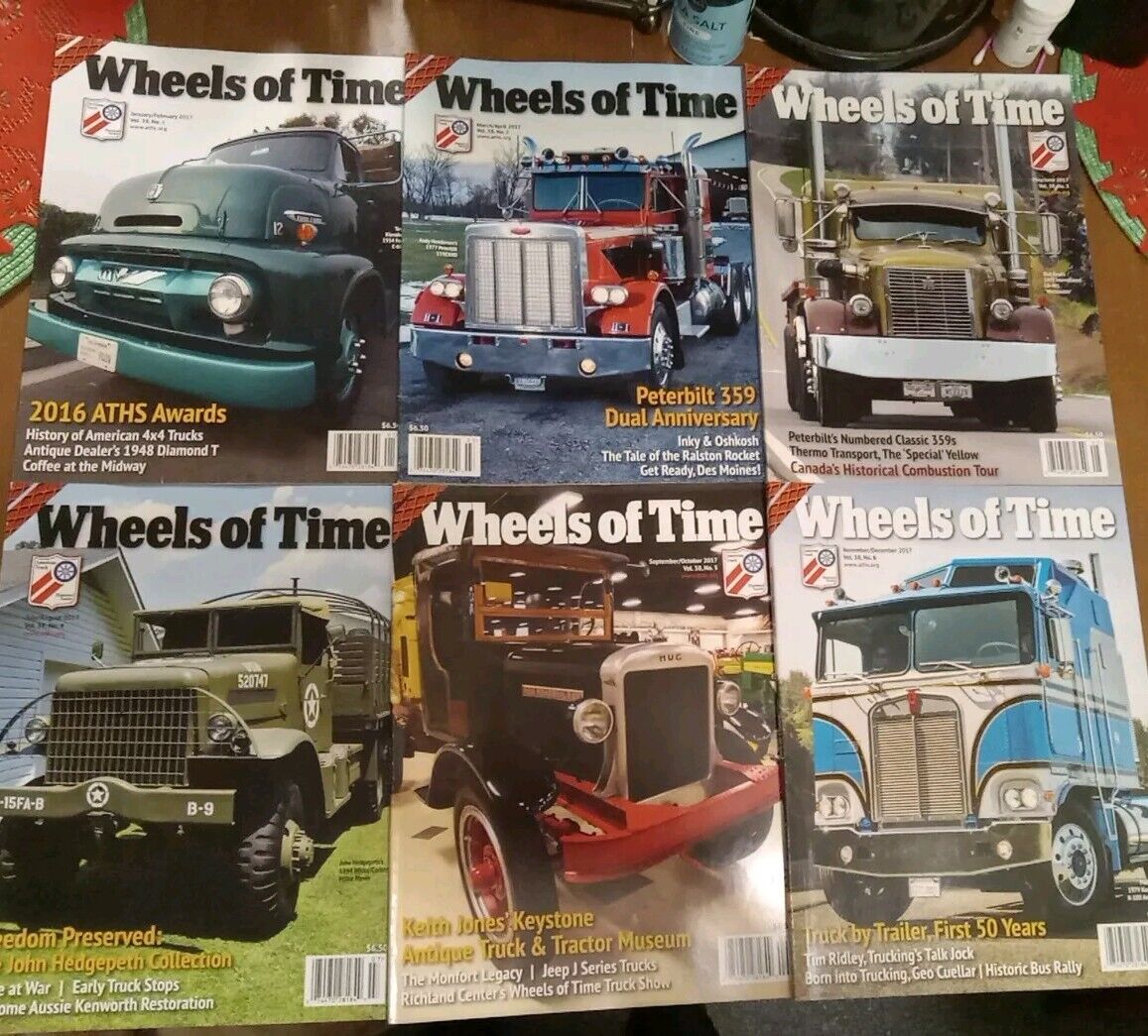 (6) WHEELS OF TIME MAGAZINE Complete 2017 year ATHS 6 Bi-monthly issues,  VGC