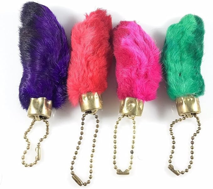 Dangerous Threads Rabbit Rabbits Foot Keychain Mixed Colors, Gold Hardware 4 pcs Dangerous Threads Rabbit Rabbits Foot Keychain Mixed Colors, Gold Hardware 4 pcs