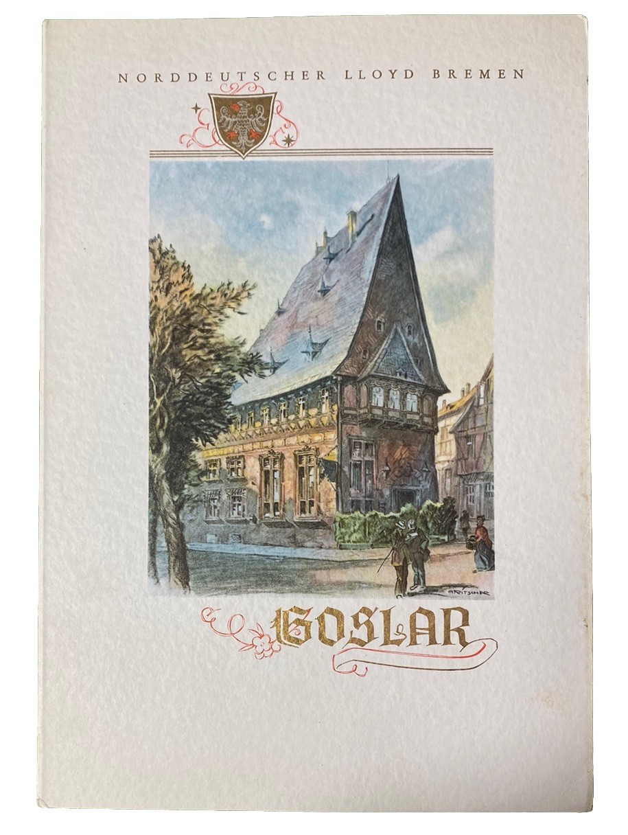 Norddeutscher Lloyd Bremen Line SS Columbus Antique 1938 Menu Goslar Germany