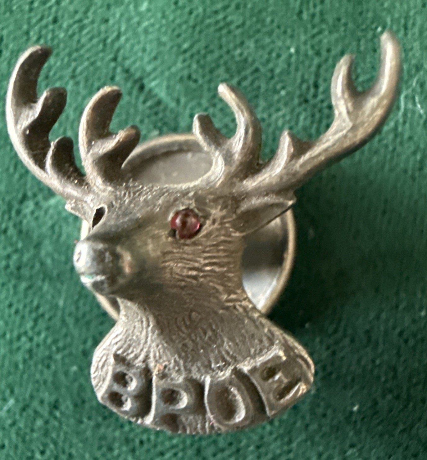 Rare Vtg Figural Sterling Silver Gold BPOE Order Of Elks Screwback Pin