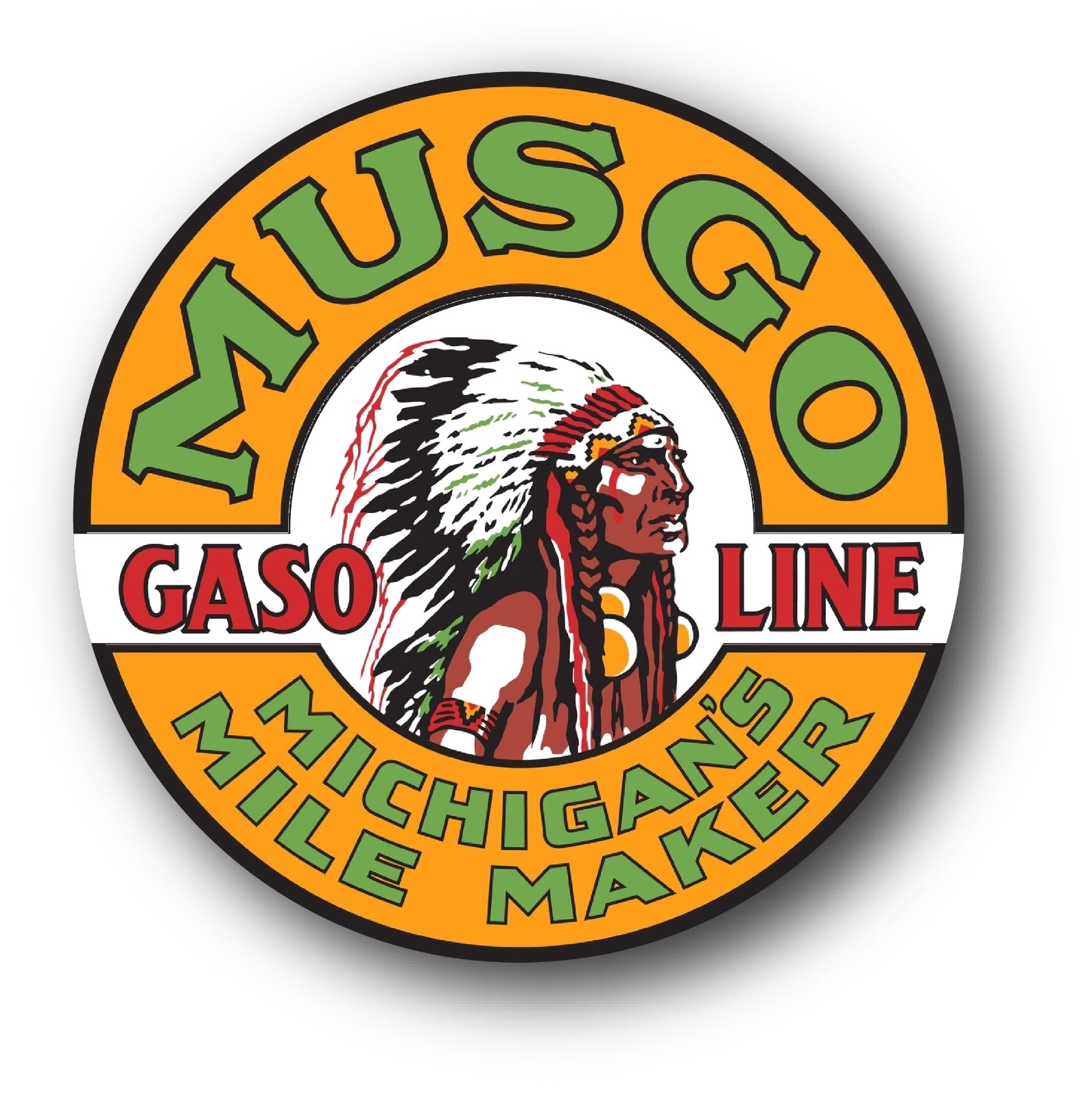 MUSGO GASOLINE MICHIGAN OIL SUPER HIGH GLOSS OUTDOOR 4 INCH DECAL STICKER MUSGO GASOLINE MICHIGAN OIL SUPER HIGH GLOSS OUTDOOR 4 INCH DECAL STICKER