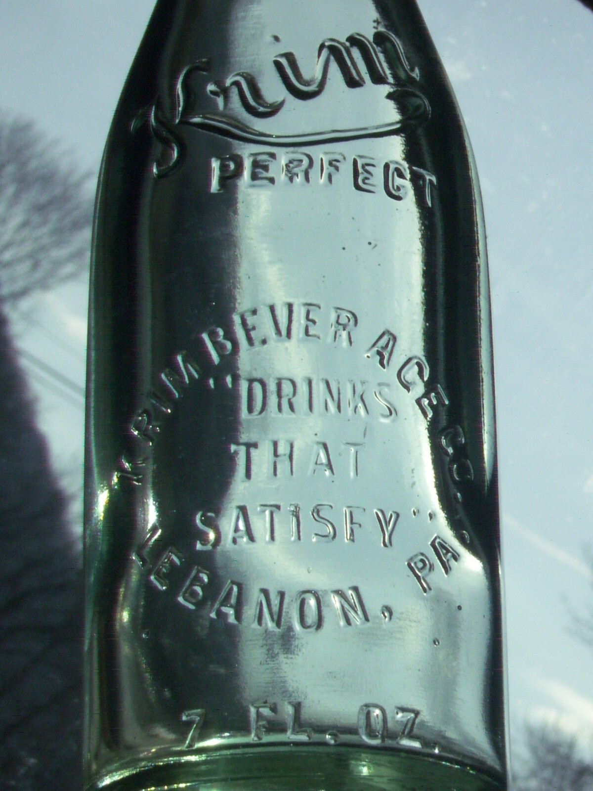 Krim Perfect, Krim Beverage Co. Soda Bottle \
