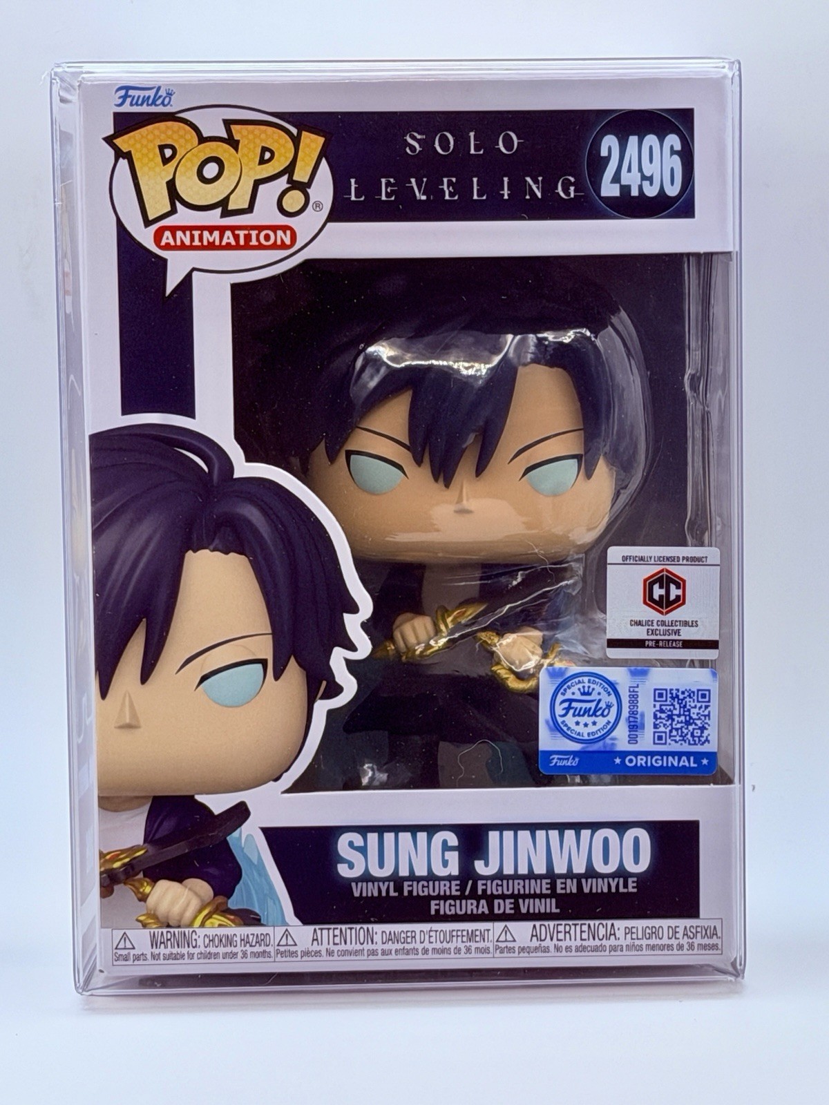 Funko Pop Solo Leveling: Sung Jinwoo #2496 Chalice Excl. PreRelease w/Protector