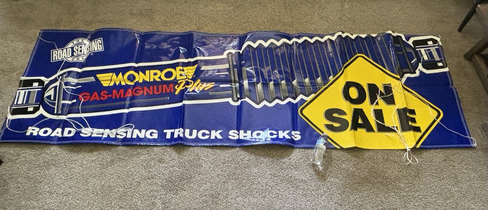 Vintage Truck Monroe Shock Advertising Banner Vinyl 3’x10’ Large USA NOS New