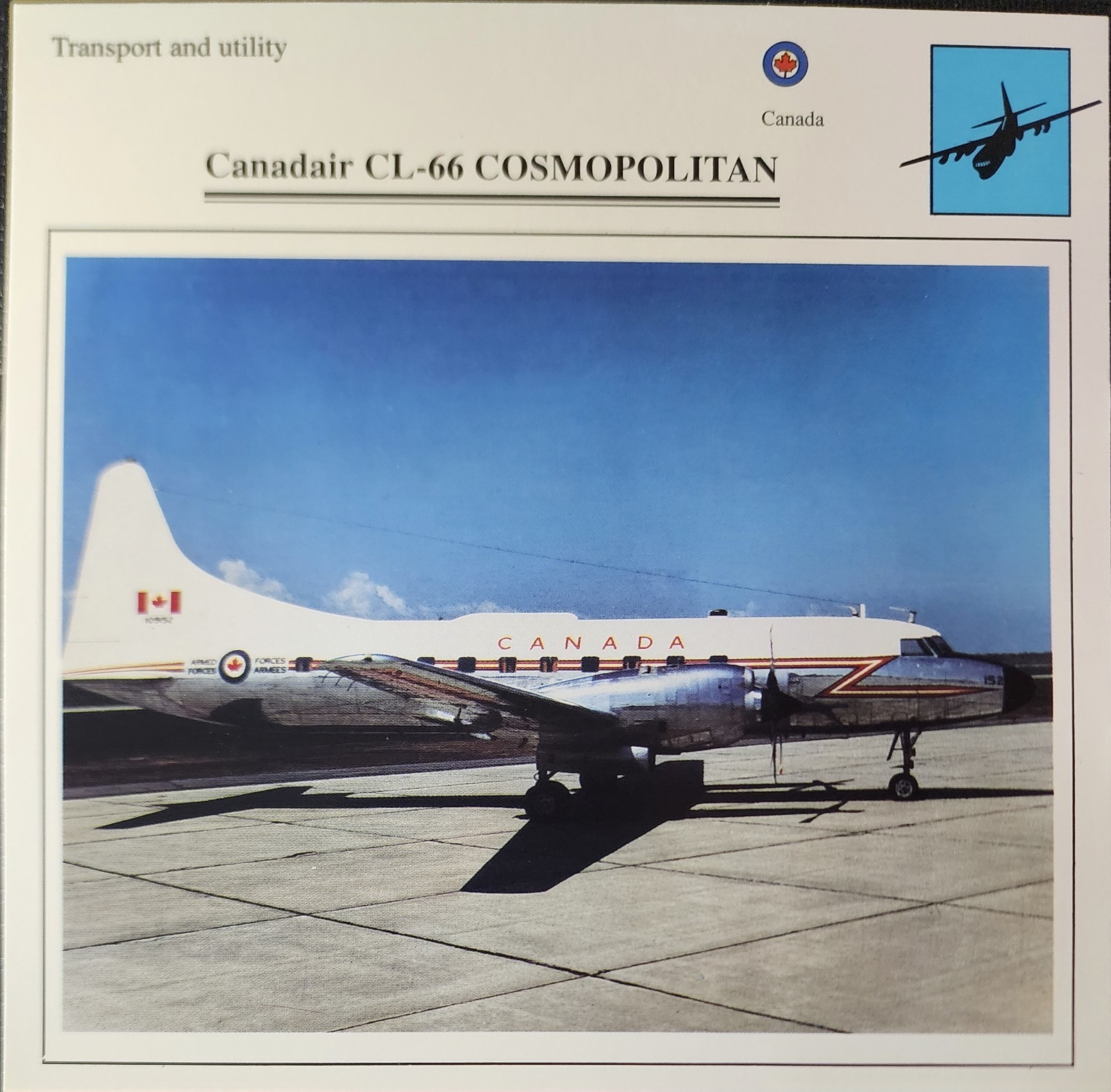 Canadair Picture Original Vtg Aircraft Info Collector Card      