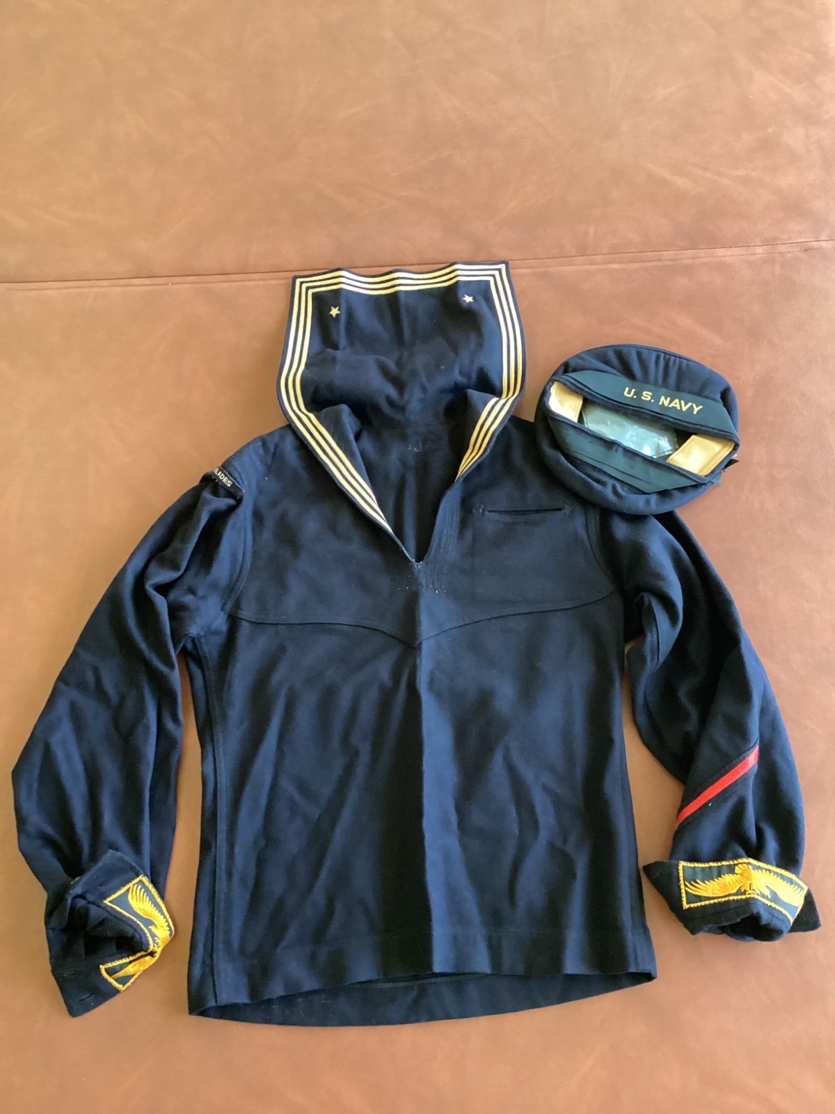 1960\'s USS Everglades US Navy Wool Uniform Top with Cap *Free Shipping*