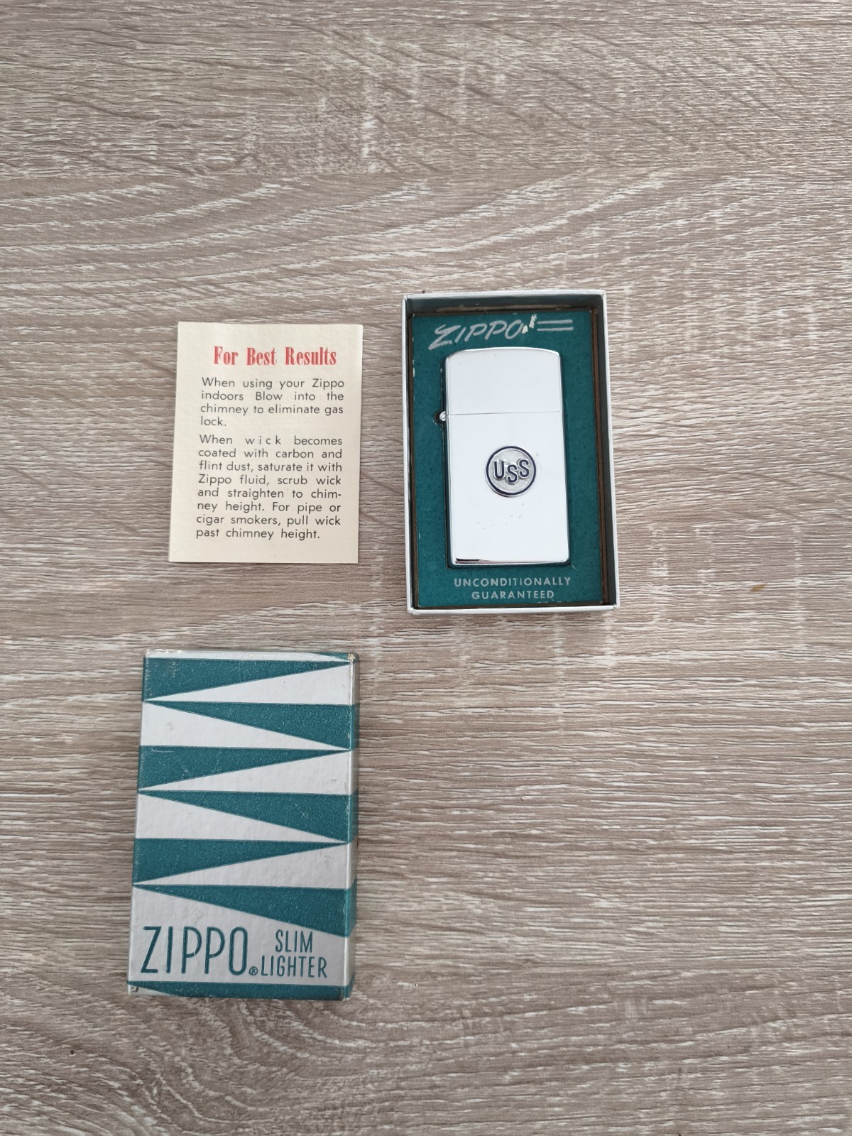 Vintage 1961 Zippo Slim U.S.Steel 46 Slab Mill Chevron Box Unfired New Vintage 1961 Zippo Slim U.S.Steel 46 Slab Mill Chevron Box Unfired New