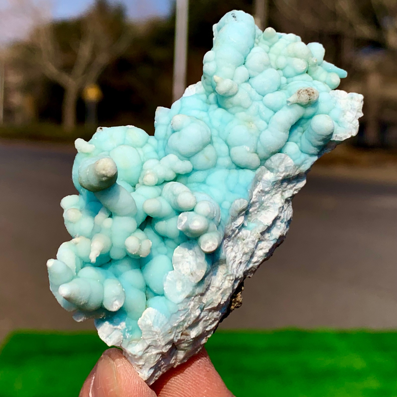 62G Natural blue texture stone crystal,Heteropolar of Chinese blue aragonite