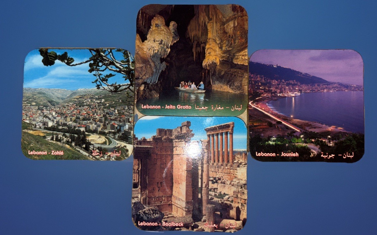LEBANON SET OF 4 COASTERS: JELTA GROTTO, JOUNIEH, BAALBECK, ZAHLE LEBANON SET OF 4 COASTERS: JELTA GROTTO, JOUNIEH, BAALBECK, ZAHLE