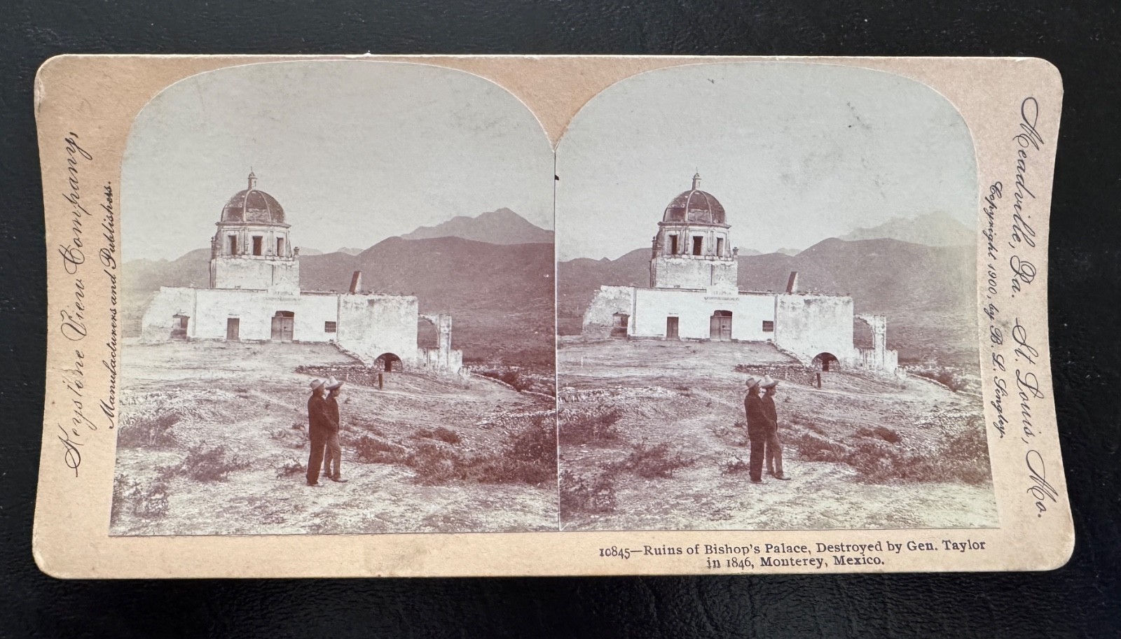 Ruins of Bishop\'s Place Monterey Mexico Stereoview by Keystone  from 1900
