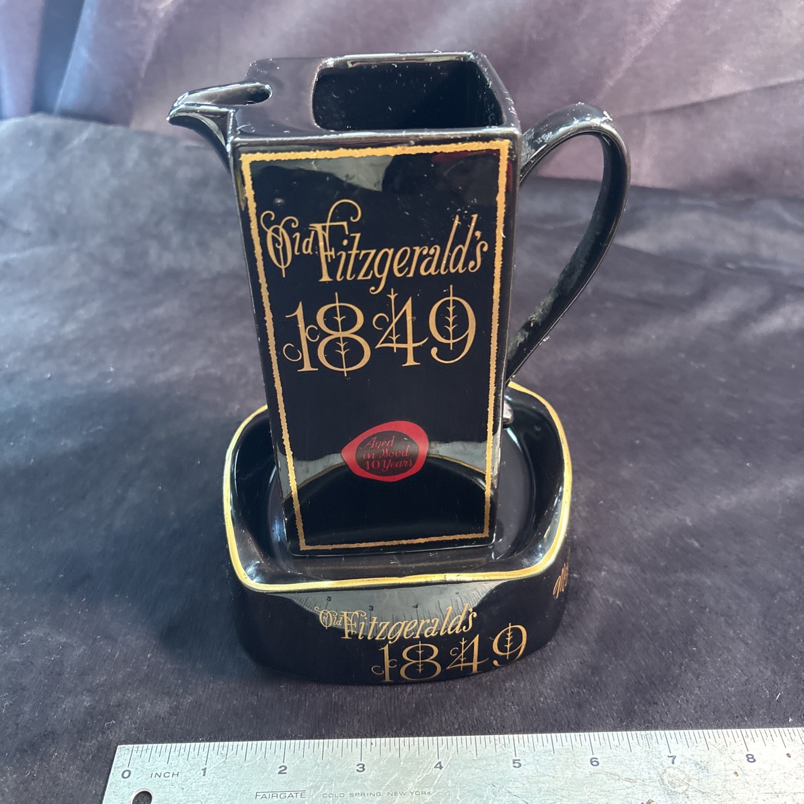 Vintage Old Fitzgerald\'s 1849 Kentucky Bourbon Whiskey Pitcher & Tray Freeship