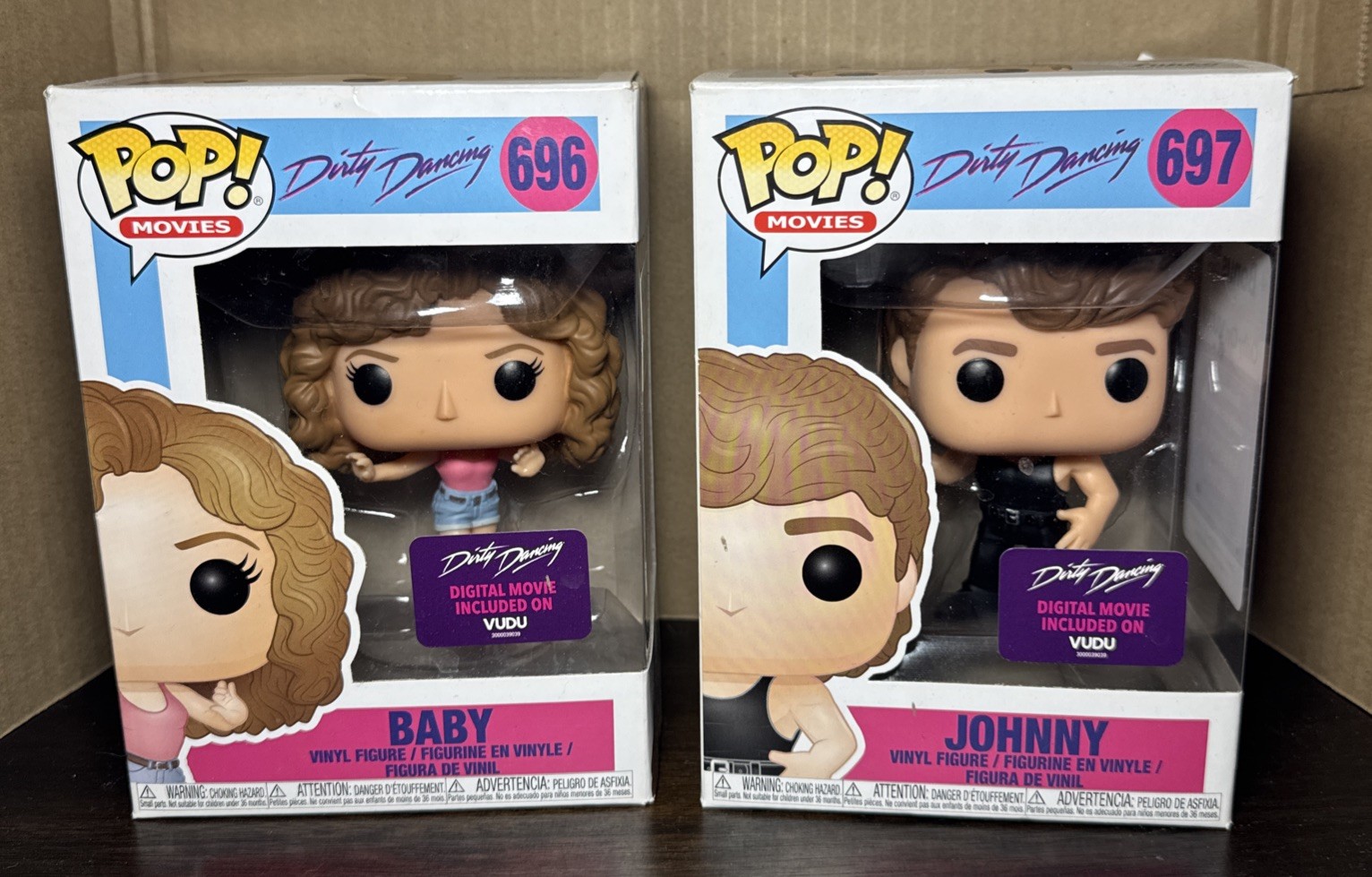 Funko Pop Vinyl Dirty Dancing Baby & Johnny Set 696 & 697