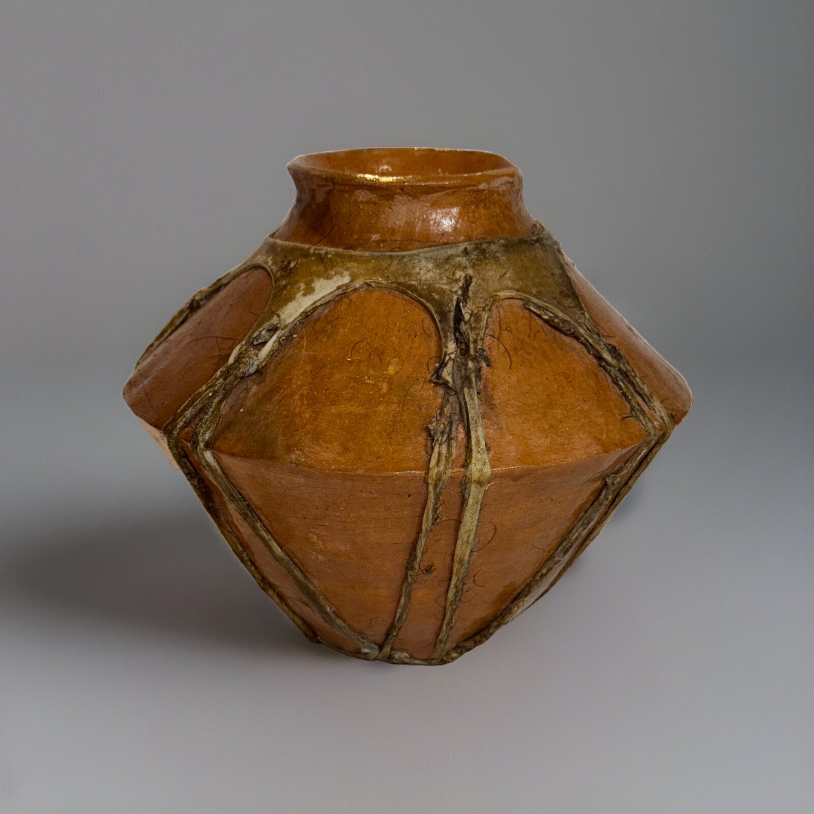 Vintage Antique Tarahumara Indian Clay Pot Vessel Rawhide Wrapped Pottery Vintage Antique Tarahumara Indian Clay Pot Vessel Rawhide Wrapped Pottery