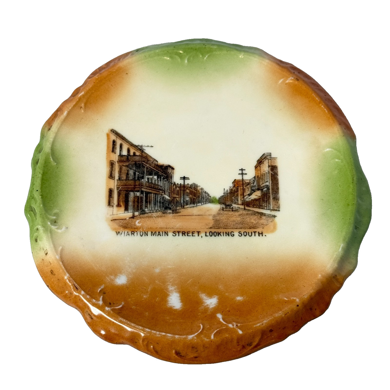 WIARTON - STREET VIEW - ONTARIO CANADA Souvenir China TRINKET DISH PLATE