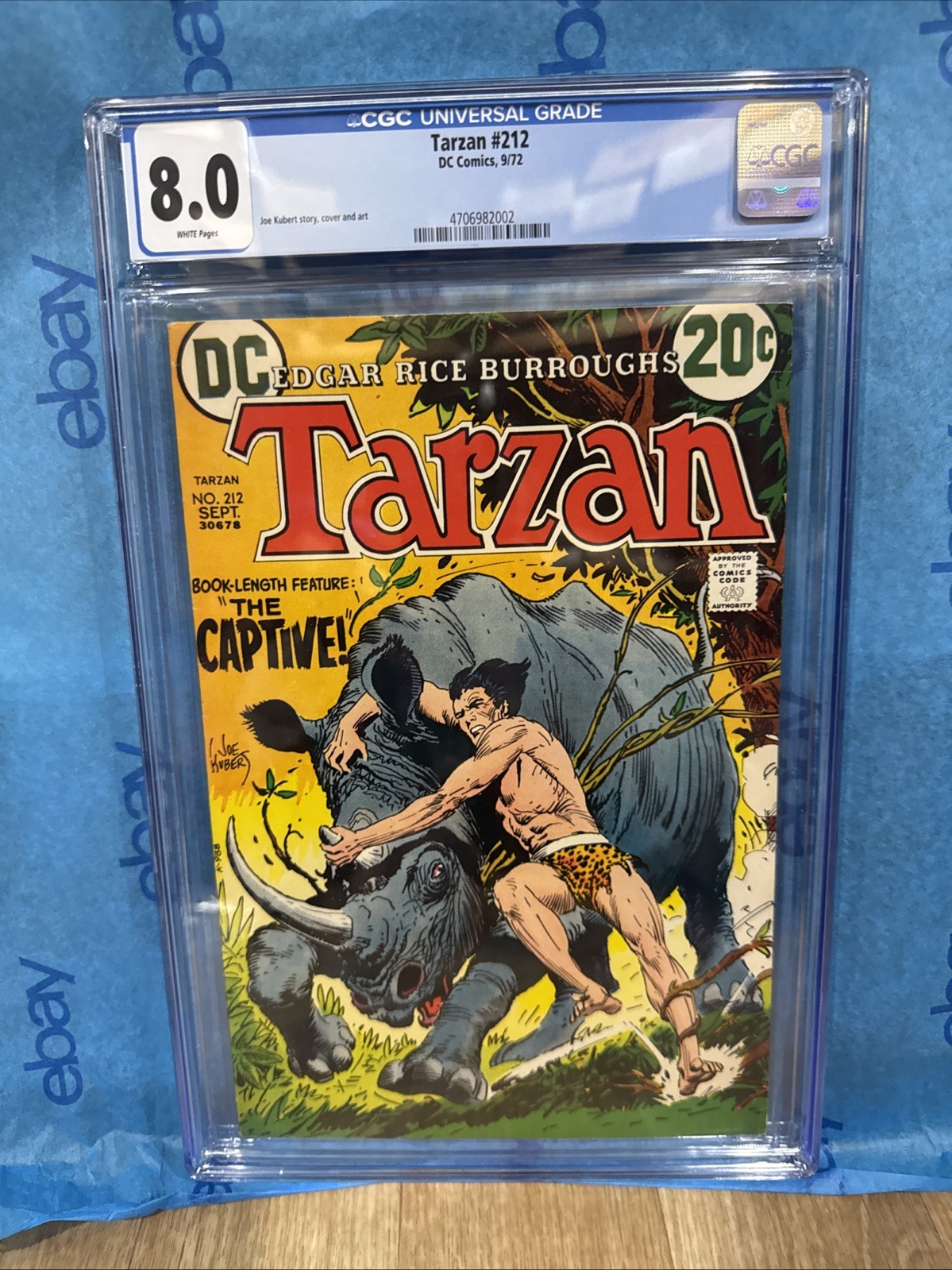 1972 Tarzan #212 Vintage DC Comic Book CGC Grade 8.0 Graded