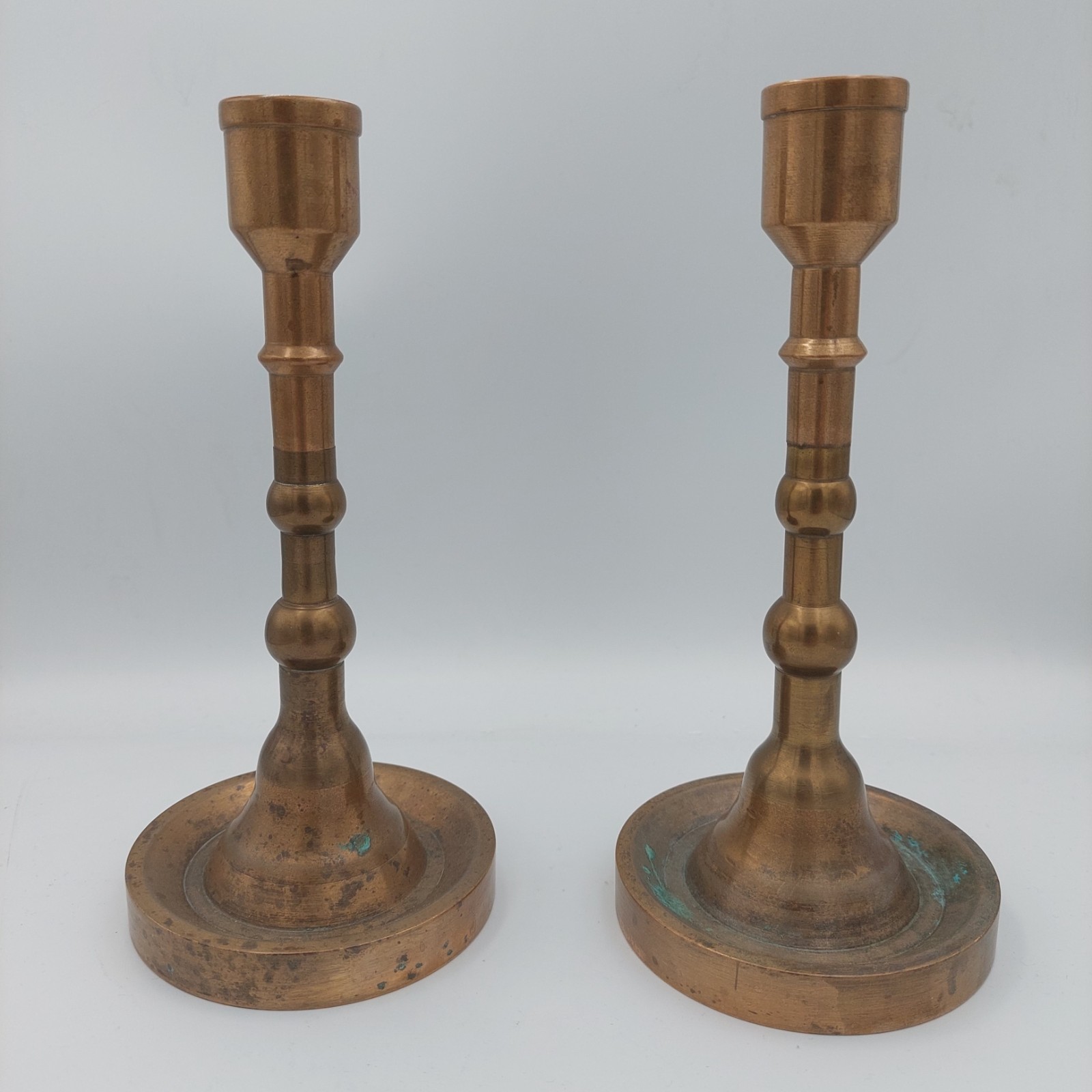 Vintage Pair Mid Century Modern Bronze Candle Holder Candelabra